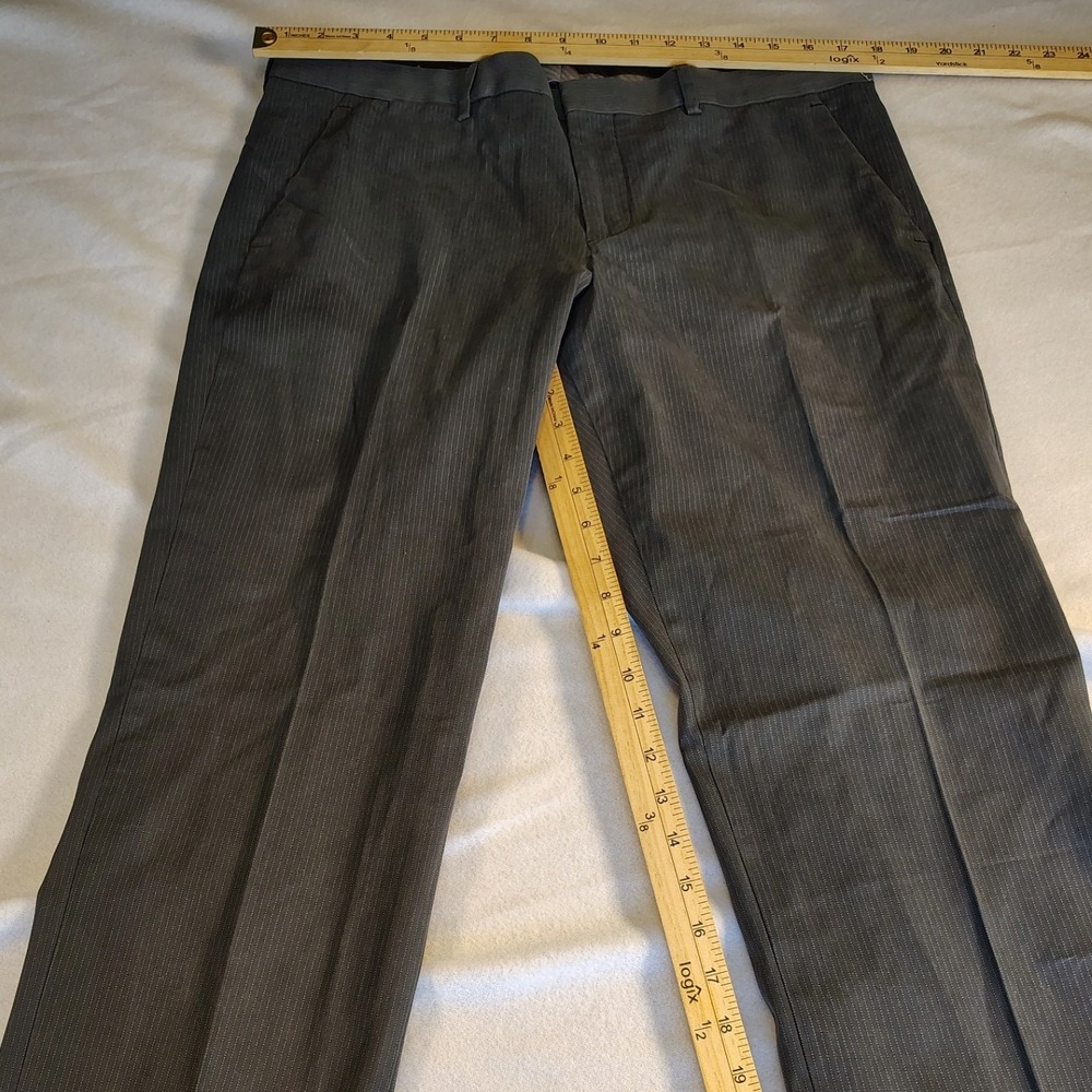Express Photographer Dress Pants Women 34/32 Gray Excellent Pinstripe Slim Fit